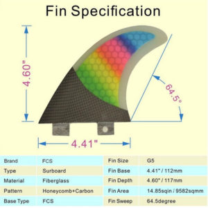 FCS G5 surf fin surfboard carbon fiber fiberglass honey comb Tri Set Thruster