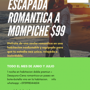 Escapada romance Mompiche 1 noche 2 días